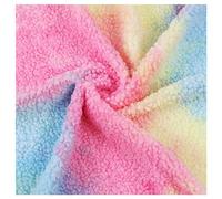 AITAF Faux Fur Sherpa Fleece Fabric Soft Faux Sheepskin Fleece Fabric Tie-dye Rainbow-Colored Synthetic Fleece Material for Crafting, Sewing, Upholstery, and Pet Bedding, 50x160cm, BHNJ152NJ
