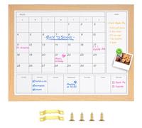 Aitakatta 3-in-1 Dry Erase Calendar for Wall, Magnetic Monthly & Weekly Calendars Whiteboard, Dry Erase Board for Wall with Brown Wood Frame, Hanging White Board Calendar for Decor/Memo(YL+ZL-BR,4333)