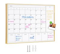 Aitakatta 3-in-1 Dry Erase Calendar for Wall with Gold Aluminum Frame, Magnetic Monthly & Weekly Calendar Whiteboard, Dry Erase Board for Wall, Hanging White Board for Decor/Memo(YL+ZL-Gold,4333)