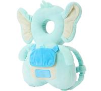 Aitakatta Baby Head Protector Backpack, Adjustable Backpack Toddlers Head Safety Pad Cushion, Baby Head Back Protection Safety Pads for Walking Crawling, for Age 5-24 Months(GRN ELE,1P)