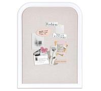 Aitakatta Bulletin Board with Linen, 23.6x17.7 inches Bulletin Board with White Wood Style Frame, Decorative Hanging Pin Board Vision Board Message Board for Office School Home Decor(2R&2S,L-4560,1p)