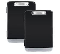 Aitakatta Clipboards Side Open Nursing Clipboard with Storage, Plastic Storage Clipboard Foldable Clipboards for Nurse Doctor Teacher, Waterproof Clip Board Case for Writing Drawing (Black,2pc)