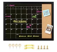 Aitakatta Combination Calendar & Memo Board, Magnetic Surface Monthly Calendar, Wall Mountable, Decorative Black Wood Framed(R-ZHYL-BK,4333)