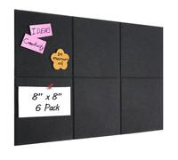 Aitakatta Cork Board Alternative, 8x8 inches Self-Adhesive Black Felt Wall Tile, Bulletin Board for Walls, Vision Board for Home, Office, School, Bulletin Board Decorations(BK,2020,6p)