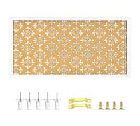 Aitakatta Decorative Cork Board for Walls, Bulletin Board with White Floral Print, White Framed Pin Board Vision Board for Office School Bedroom and Dorm Room with Pins, Screws(3060,1pc)