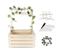 Aitakatta Small Wooden Basket with Hangers, Storage Baskets with Handle and Garland, Shower Crate Hamper, Baskets for New Parents(LPL-Natrl-S)
