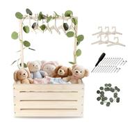Aitakatta Wooden Basket with Hangers, Storage Basket with Handle and Garland, Shower Crate Hamper, Basket for New Parents(LPL-Natrl)