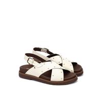 Aitana Wrapover Leather Sandals White
