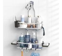 Aitatty Hanging Shower Caddy Bathroom Organizer: Rustproof Shower Shelf Racks Over Shower Head - No Drilling Inside Bath Shower Rack Shelves Over Showerhead for Shampoo with Soap Holder Chrome