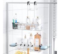 Aitatty Over the Door Hanging Shower Caddy: Rustproof Hanging Organizer over the Door - No Drilling Bathroom Rack for Inside Shower Chrome