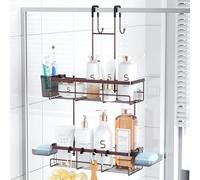 Aitatty Over the Door Hanging Shower Caddy: Rustproof Hanging Organizer over the Door - No Drilling Bathroom Rack for Inside Shower Bronze