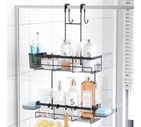 Aitatty Over the Door Shower Caddy Hanging: Black Rustproof Shower Organizer over the Door - No Drilling Bathroom Rack for Inside Shower