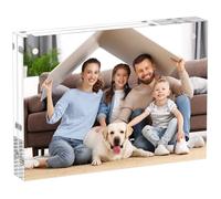 AITEE 4x6 inch (10 x 15 cm) Acrylic Picture Frames: Clear Picture Frames Freestanding Double Sided Magnetic Acrylic Lucite Frameless Transparent Square Frame Gift for Desktop Display