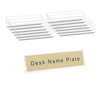 AITEE Acrylic 12 Pack Name Plates for Desks, 2x8 Clear Desk Name Plate Personalized, Desk Sign Holder for Table Display, Tent Name Plate Display for Office Conference, Business Event/School Classroom