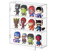 AITEE Acrylic Display Case for Mini Funko Pop Figures, Clear Wall Mounted or Desktop 3 Layer Storage Cabinet Organizer for Mini Funko Pop Figures,Collections,Dustproof Display Case for Toys Rock Stone