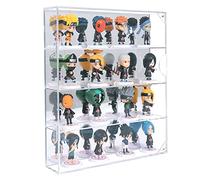 AITEE Acrylic Display Case with Mirrored Back, Display Cabinet for Mini Funko Pop Figures, Clear Wall Mounted or Desktop 4 Tiers Storage Box Cabinet Organizer for Mini Toys,Collections and Stone Rock