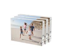 AITEE Acrylic Picture Frame 4x6，Clear Double-Sided Photo Frame，Magnetic Lucite Photo Frames Desktop Display.（3pcs 10 + 10MM Thickness ）