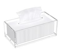 AITEE Acrylic Tissue Box Cover: Clear Rectangle Tissue Holder Napkin Dispenser for Home Bathroom Kitchen Bedroom Office Coffee Table Restaurant