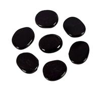 AITELEI 7 pieces/lot Natural Obsidian Worry Stones Healing Crystal Chakra Palm Pocket Stone Reiki Balancing Therapy Geometry