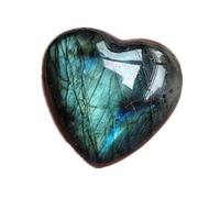 AITELEI Moonstone Crystal Labradorite Palm Stone Healing Quartz Gemstone Worry Stone Heart Shape for Jewllery Making