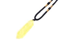 AITELEI Natural Citrine Healing Crystal Pendants, Double Pointed Gemstone Pendant Necklace Chakras Jewelry for Men & Women