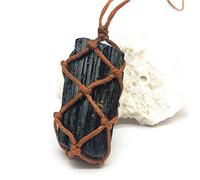 AITELEI Natural Crystal Black Tourmaline Stone Pendant Necklace Crystal Gem Specimen Wired Charm Stone Pendants