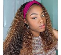 Aiterina 18 Inch Ombre Headband Human Hair Wig Machine Made Natural Hairline Medium Wig