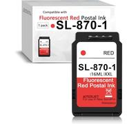 AITERJET High Capacity SL-870-1 XXL Red Ink Fluorescent Red Ink Cartridge Compatible for SL870-1 Replacement for The PB N e w SendPro Mailstation Postage Machines (CSD1) 1-Pack (16ml*1)