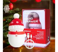 Aitesuo Christmas Hand Warmers Rechargeable, 6000mAh Portable Electric USB Cute Snowman Hand Warmer, Electronic Pocket Heater/Power Bank, Winter Gift for Christmas Outdoors Camping Office (Red)