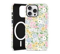 Aitipy Compatible with MagSafe Flower Phone Case for iPhone 11 Pro Max, Cute Magnetic Aesthetic Small Floral Soft TPU and Hard PC Shockproof Protective Phone Cover for Women Girls-Blue Pink