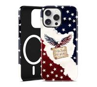 Aitipy Compatible with MagSafe Phone Case for iPhone 16 Plus, Magnetic Eagle Patriotic American Flag Design Independence Day Protective Cover-White