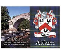 Aitken Scottish Clan Souvenir Metallic Picture Fridge Magnet, Scottish Gift
