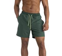 AITLGINVEN Men's Swim Trunks Swimwear Sports Shorts with Pockets, Dark Green, Medium