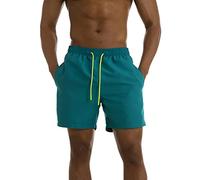 AITLGINVEN Men's Swim Trunks Swimwear Sports Shorts with Pockets, Lake Blue, Medium