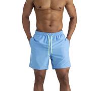 AITLGINVEN Men's Swim Trunks Swimwear Sports Shorts with Pockets, Sky Blue, Medium
