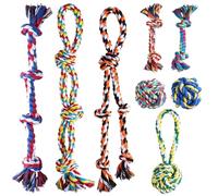 Aitmexcn Heavy Duty Dog Rope Toy for Breeds - 8 Pcs Indestructible Tug of War Toy for Aggressive Chewers - Interactive Training & Teeth Cleaning