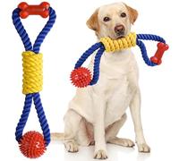 Aitmexcn Interactive Dog Rope Toys Tug of War, Tough Dog Toys for Large, Medium & Small Dogs, 100% Cotton Chew Toys for Boredom, Pull Ball Rope Teeth Cleaning