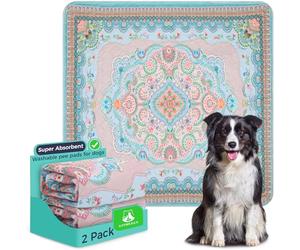 Aitmexcn Washable Puppy Pads - Blue 66 X 101cm 2 Pack Non-slip and Leak-Proof Pee Mat, Absorbent Reusable for Floor Protector, Couch Cover, Crate, Potty Training