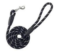 AiTodos® 1.8m Rope Dog Leash, Black, Nylon, Anti-Pull, Night Reflective