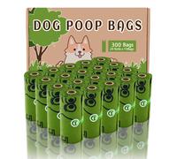 AiTodos 300 Dog Poo Bags, Large 32x23cm, Extra Thick Dog Waste Bags with PE Material, Leak-Proof & Sturdy Pet Waste Sacks, Easy to Carry, P