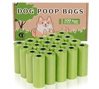 AiTodos® 300 Dog Poop Bags, Green, 31 x 22 cm, Poo Bag Dogs-Polyethylene Material(20 Rolls of 15 Counts)