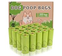 AiTodos 300pcs Poop Bag, Sturdy and Leak Proof, Easy to Carry, Doggie Poop Bags for Outdoor Walking, Poop Bags for Dogs - 12 * 9 inches, Green(20 Rolls of 15)