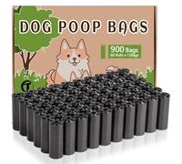 AiTodos® 900 Dog Poop Bags, Black, 31 x 22 cm, Poo Bag Dogs-Polyethylene Material(60 Rolls of 15 Counts)