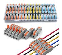 AITOEAGLE Wire Connectors 34PCS,Quick Splice Wire Crimp Terminal,Material:Copper/Polycarbonate,Current: 32A,Voltage:250V,for 0.2~4mm²/AWG28-12 Solid Wire and 0.08~2.5 mm²/28-14AWG Soft Wire