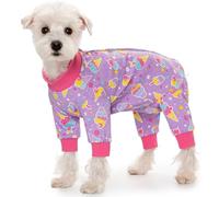 AITOLI Dog Surgery Recovery Suit for Small Dogs, 4-Legged Dog Onesie After Surgery with Back Snaps, Breathable Cotton Spay and Neuter Bodysuit for Female and Male Dogs