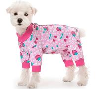 AITOLI Dog Surgery Recovery Suit for Small Dogs, 4-Legged Dog Onesie After Surgery with Back Snaps, Breathable Cotton Spay and Neuter Bodysuit for Female and Male Dogs