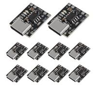 AITRIP 10 Pack Ultra-Mini USB Type C 3.7V Lithium Battery Charger Board 4.2V Charging Module with Protection Circuit and LED Charge Indicators 5V USB-C