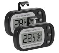 AITRIP 2 Pack Refrigerator Thermometer, Digital Freezer/Fridge Thermometer with Hook ，Easy to Read LCD Display, Max/Min Function for Home, Restaurants, Bars, Cafe -Black