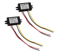 AITRIP 2PCS DC 12V to 5V 3A 15W Buck Converter Module,Reduced Voltage Regulator Car Power Converter Output Power Adapter, Wire Interface