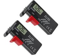 AITRIP 2PCS LED Digital Battery Tester Battery Checker Multi Size for AA AAA C D 9V 1.5V Button Cell Batteries (Model: BT-168D)